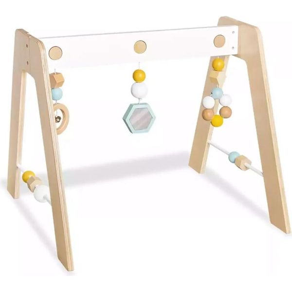 Arco Da Gioco In Legno Per Bambini Pinolino Josi, Gioco Di Abilità Motoria Con Specchio E Campanelli-image
