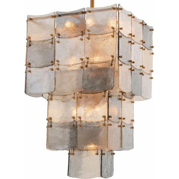 Casa Padrino Lampadario In Ottone Antico/Grigio H. 86,5 Cm - Qualità Lusso-image