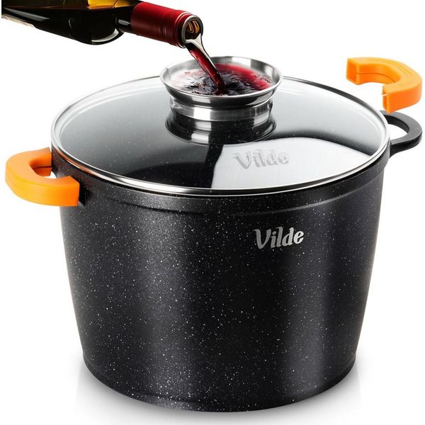 Vilde | Casseruola Con Coperchio In Vetro - 24 Cm - 6,7 L - Pentola Con Manici In Silicone - Adatta All'induzione - Terruna Aroma-image