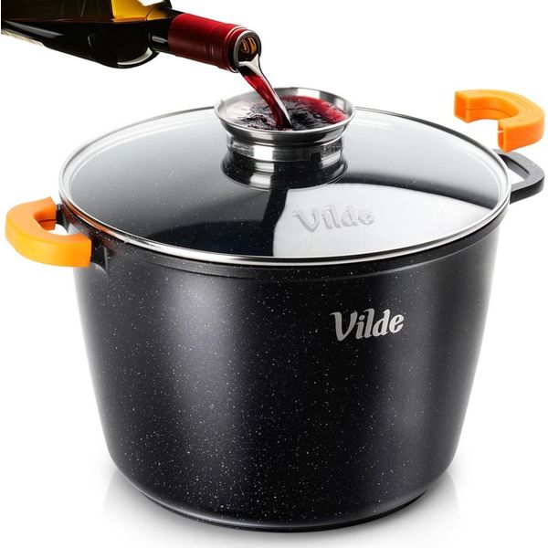 Vilde | Casseruola Con Coperchio In Vetro - 28 Cm - 9,7 L - Pentola Con Manici In Silicone - Adatta All'induzione - Terruna Aroma-image