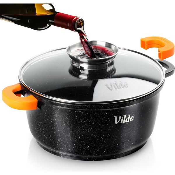 Vilde | Casseruola Con Coperchio In Vetro - 24 Cm - 4 L - Pentola Con Manici In Silicone - Adatta All'induzione - Terruna Aroma-image