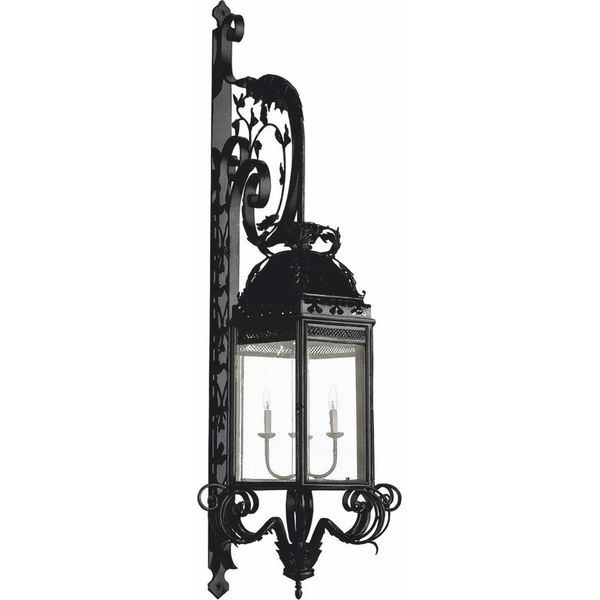 Casa Padrino Applique Da Esterno Barocco Nero H. 150 Cm - Illuminazione Barocca Da Esterno-image