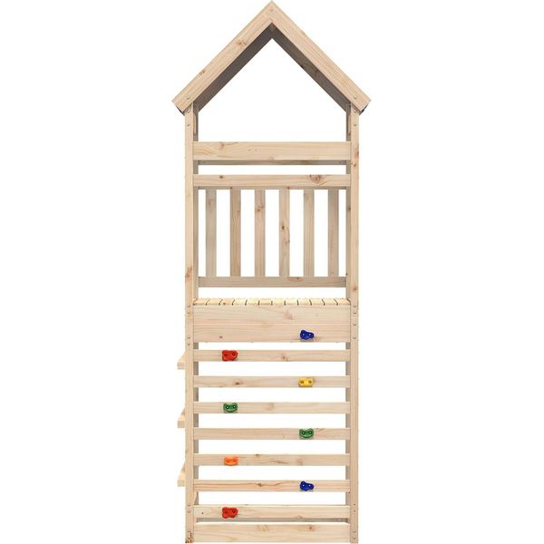Vidaxl Torre Gioco Marrone 52,5 X 85 X 265 Cm In Legno Di Pino Massiccio-image
