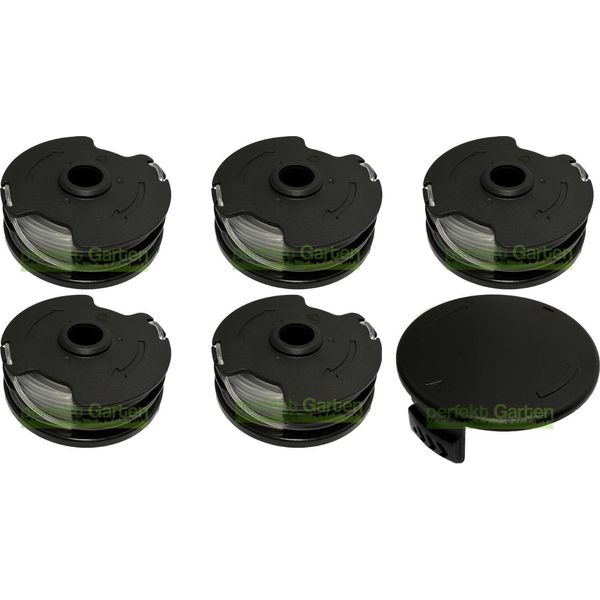 5 Bobine Di Filo + Cappuccio Per Decespugliatore Parkside Prta 20-Li A1 B1 B2 C3 TLP-01-image