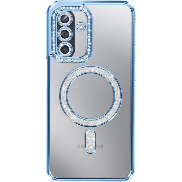 Avizar, Custodia Compatibile Con Galaxy A17 Magsafe Con Bordo In Strass, Blu-image