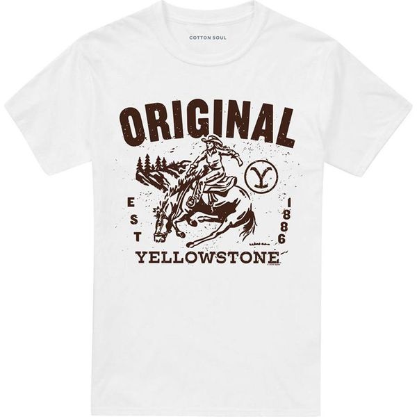 Yellowstone - Maglietta "Original"" Per Uomo/Donna Unisex TV28034 (4XL) (Bianco)"-image