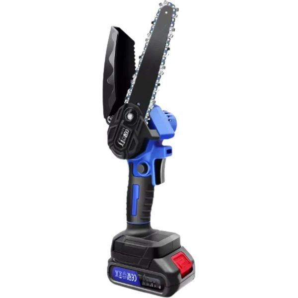 Mini Motosega A Batteria 15 Cm Zyren - Motosega Elettrica A Mano Per La Manutenzione Del Legno E Del Giardino E Per La Potatura - Utilizzo Con Una Sola Mano, Compatta E Potente-image