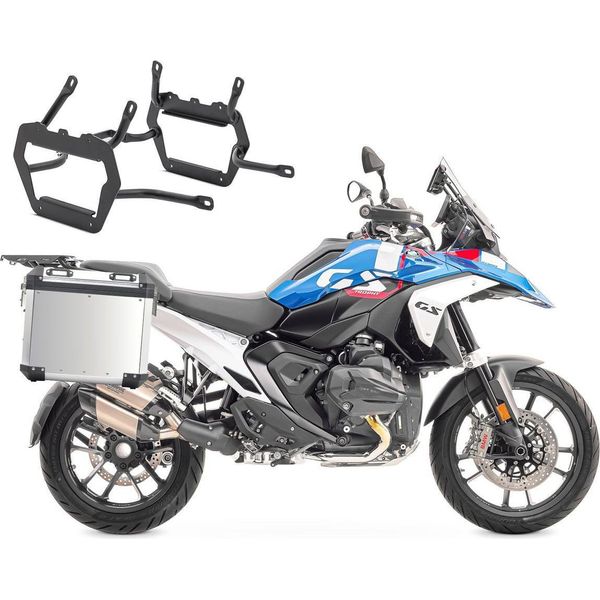 Set Valigia In Alluminio + Portavaligie Adatto Per Bmw R 1300 Gs 23-25 Alluminio-image