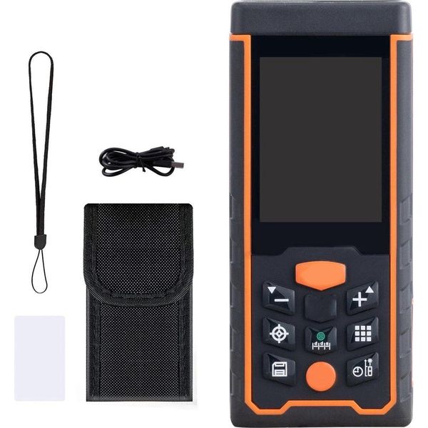 Happyment Lasermeter - Misuratore Di Distanza Laser - Dispositivo Di Misurazione Laser Per Distanza, Area E Volume - Con Modalità Pitagora-image