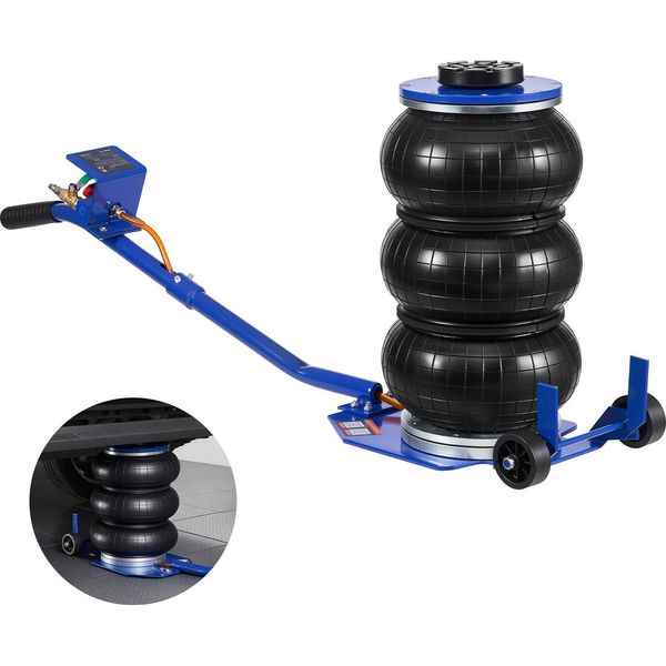 Succebuy Cric Pneumatico 3 T Con 6 Tubi In Acciaio, Impugnatura Lunga E Tampone In Gomma, Altezza Di Sollevamento Da 140 A 450 Mm, Sollevamento Rapido, Cric Pneumatico Per Auto, Suv E Pick-Up-image