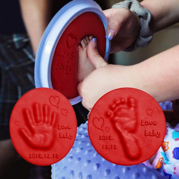 Diy Baby Care Hand Foot Stamp Pad Impronta Della Mano Impronta Del Piede Impronta Digitale 7 Colori Argilla Morbida Schiuma Soffice Fornisce Antistress Bambini Giocattoli Per Bambini-image