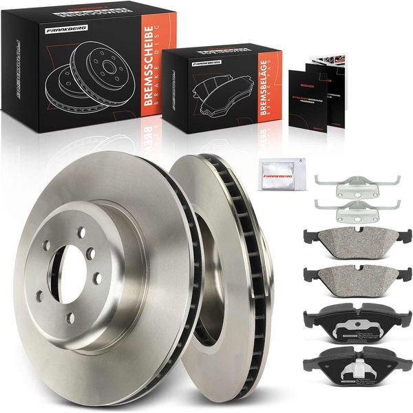 Frankberg 2X Dischi Freno 4X Pastiglie Freno Asse Anteriore Per Bmw Serie 5 E60 E61 Serie 6 E63 E64-image