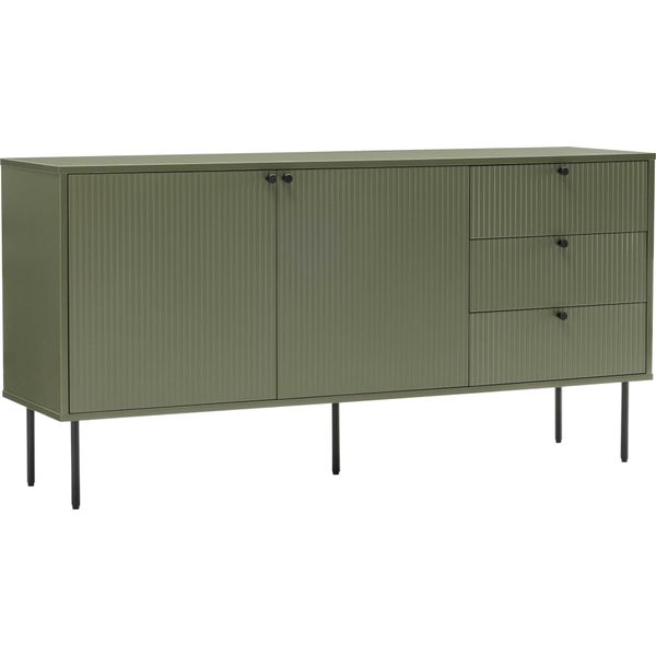 Credenza A 2 Ante E 3 Cassetti In Nobilitato, 150 Cm, Verde Oliva - Oviala Romeo-image