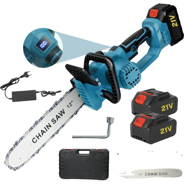 Motosega Elettrica, Design A Batteria, Motore Brushless, Con 2 Batterie-image
