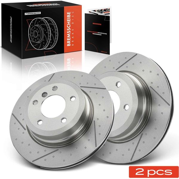 Frankberg 2X Disco Freno Asse Posteriore Sinistro Destro Per Bmw Serie 1 Cabriolet E88 Coupé E82 2007-2013-image
