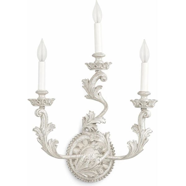 Casa Padrino Lampada Da Parete Barocca Bianco Antico H. 56 Cm - Italy-image