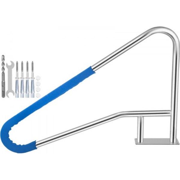 Corrimano Per Piscina – Tubo In Acciaio Inox – 137X91,4 Cm – Ringhiera Per Piscina Fino A 113 Kg-image