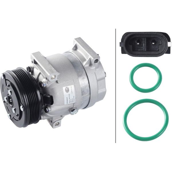 Compressore Climatizzatore 12 V Ø 120 Hella Adatto, Tra L'altro, Per Opel Vivaro-image