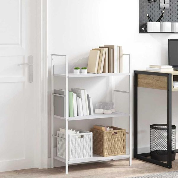 Maison Exclusive - Scaffale Libri 3 Ripiani Bianco 60X27,6X90,5 Legno Multistrato-image
