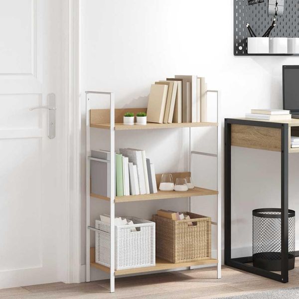 Maison Exclusive - Scaffale Libri 3 Ripiani Rovere 60X27,6X90,5 Legno Multistrato-image