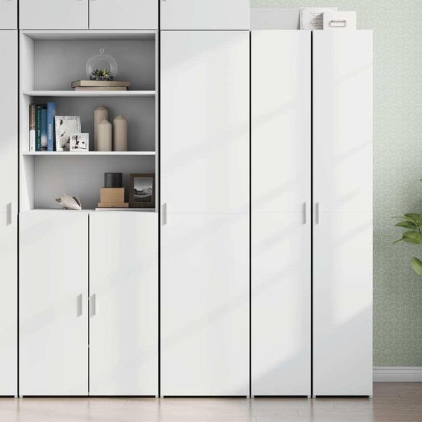 Maison Exclusive - Credenza Bianca 45X42,5X185 Cm In Legno Ingegnerizzato-image