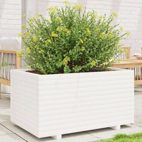 Maison Exclusive - Fioriera Da Giardino Bianca 90X60X49,5Cm Legno Massello Di Pino-image