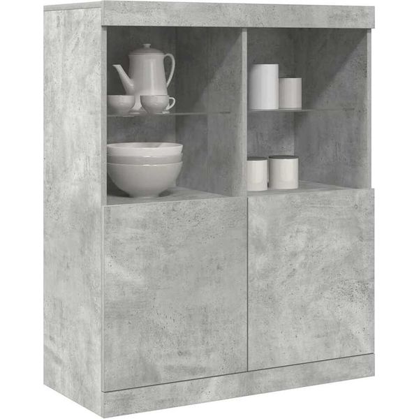 Maison Exclusive - Credenza Grigio Cemento 81X37X100 Cm In Legno Multistrato-image