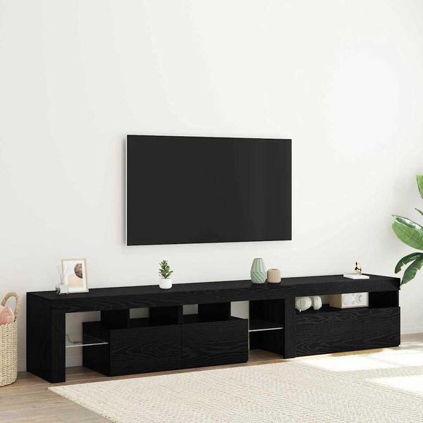 Maison Exclusive - Mobile Tv Con Led 2 Pcs Rovere Nero 215 X 36,5 X 40 Cm-image