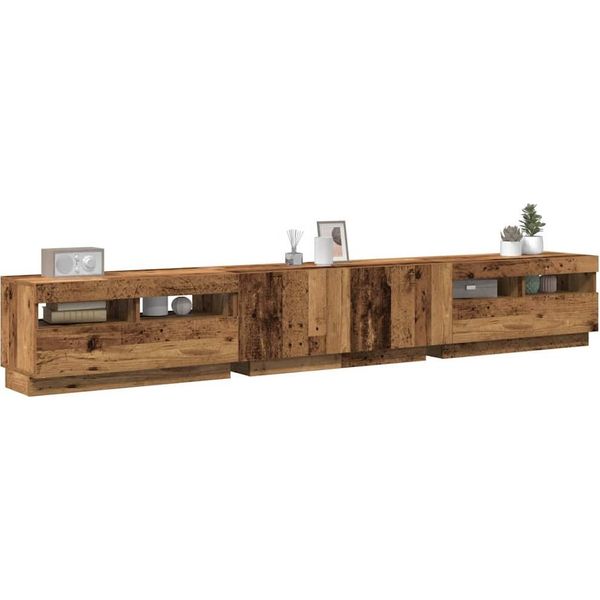 Maison Exclusive - Mobile Porta Tv Con Led Legno Antico 260X35X40 Cm Truciolato-image