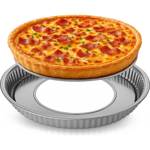 Edelstahl Quiche -Tarteform Mit Hebeboden 28 Cm-image
