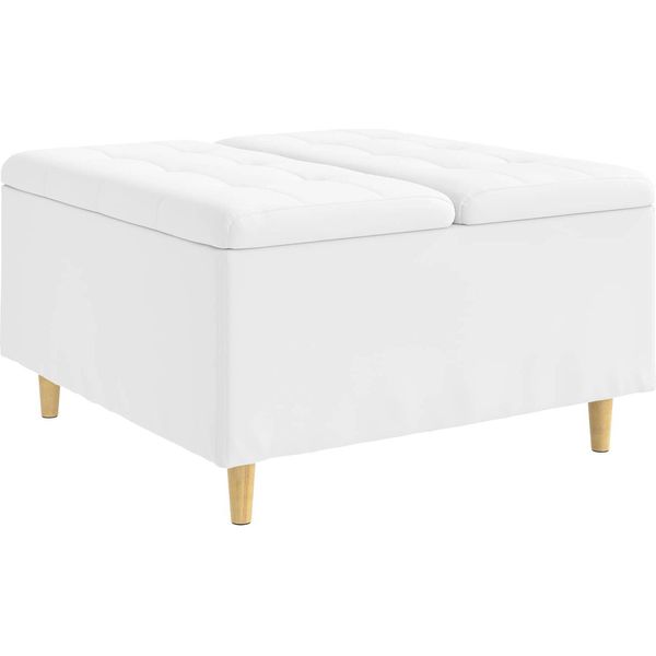 Syfax™ Pouf Contenitore Bianco 80 X 80 X 45 Cm-image