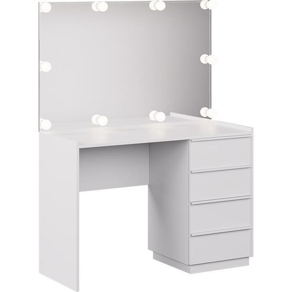 Vicco Tavolo Da Toeletta Viktoria, 110 Cm Con Specchio E Illuminazione A Led, Bianco-image