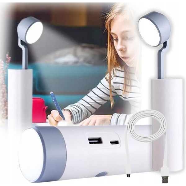Lampada Pieghevole, Lampada Da Tavolo, Torcia Da Campeggio Con Funzione Powerbank 3 In 1-image