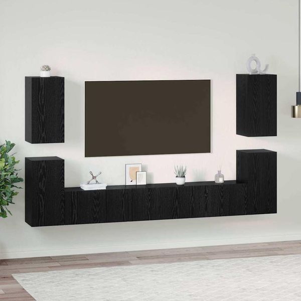 Maison Exclusive - Mobile Tv Da Parete In Legno Effetto Rovere Nero-image