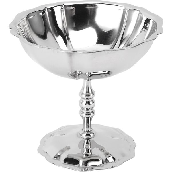 Coppa Da Dessert Con Fondo, Acciaio Inox 304, Ciotola Da Portata Per Snack, Budini, Gelati, Insalate, Frutta, Yogurt, Lucida-image