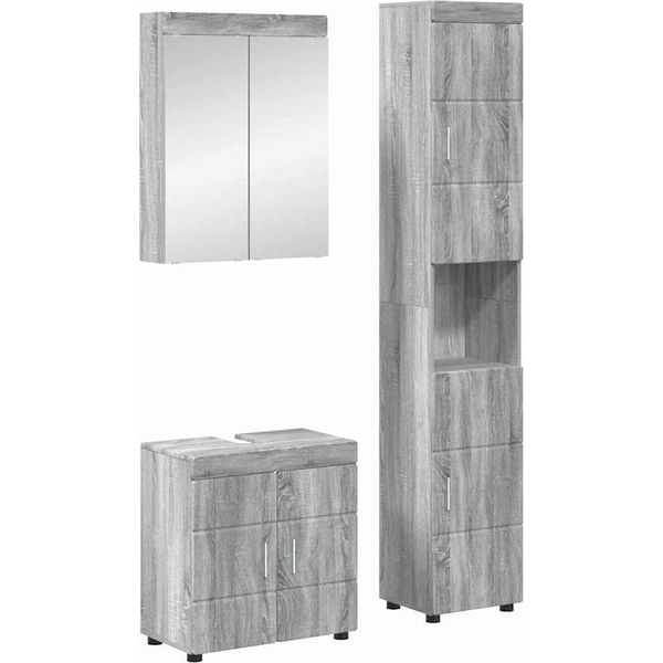 Syfax™ Set Di Mobili Per Il Bagno Con Lo Scaffale Tulum Grigio Sonoma-image