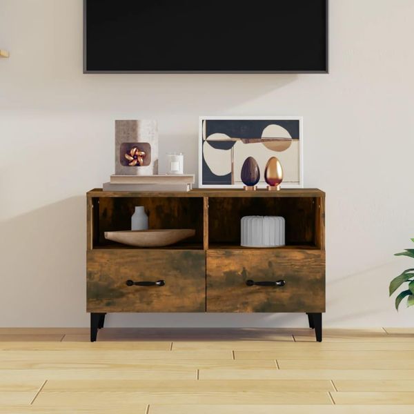 Maison Exclusive - Mobile Tv In Rovere Affumicato 80X36X50 Cm Materiale Ligneo-image