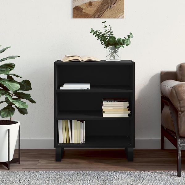 The Living Store Credenza Nera 57X35X70 Cm Materiale A Base Di Legno-image