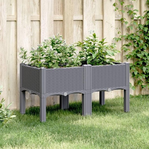 Maison Exclusive - Fioriera Con Piedini Blu-Grigio 80X40X42 Cm Pp-image