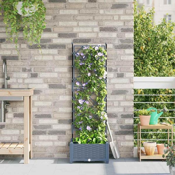 Maison Exclusive - Vaso Da Giardino Grigio Chiaro 40 X 40 X 125,5 Cm Acciaio-image