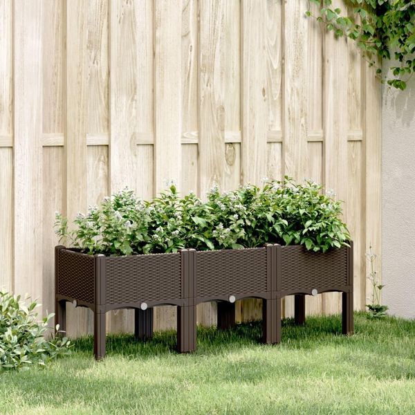 Maison Exclusive - Fioriera Con Piedini Marrone 120X40X42 Cm Pp-image