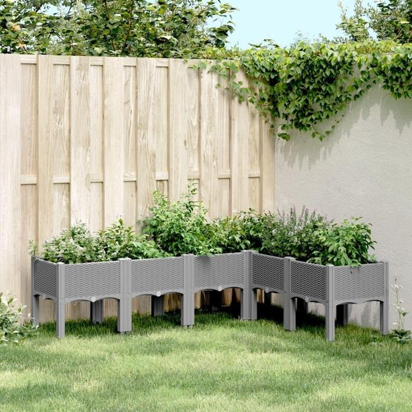 Maison Exclusive - Fioriera Con Piedini Grigio Chiaro 160X120X42 Cm Pp-image