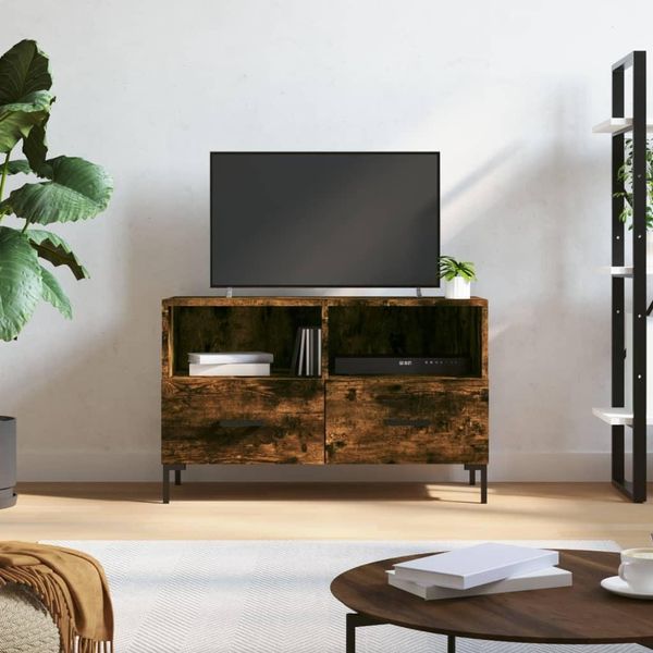 Maison Exclusive - Mobile Tv In Rovere Affumicato 80X36X50 Cm Materiale Ligneo-image
