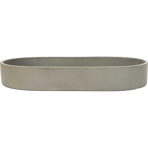 Vivanno Vaso Da Fiori In Fibra Di Vetro Solena, Grigio Cemento Design Cemento - 35X20X5 Cm-image