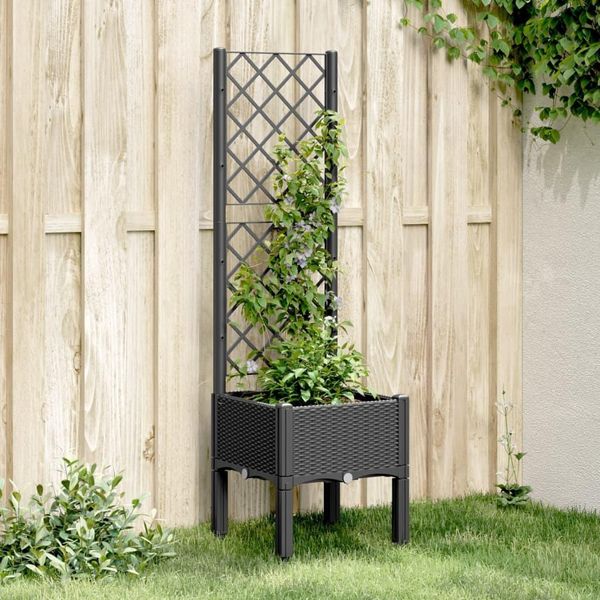 Maison Exclusive - Fioriera Con Griglia Rampicante Nera 40X40X142 Cm Pp-image