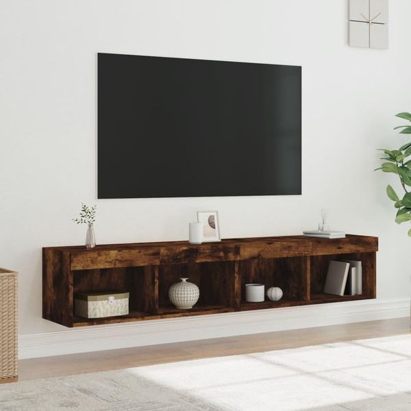 Maison Exclusive - Mobile Tv Con Luci Led 2 Pz. Rovere Affumicato 80X30X30 Cm-image