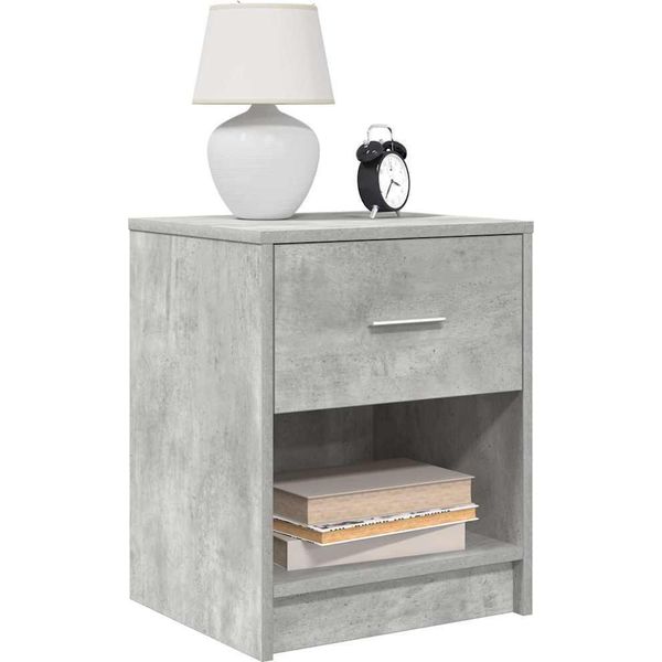 Maison Exclusive - Comodini 2 Pz. Con Cassetto Grigio Cemento 40X34X50 Cm-image