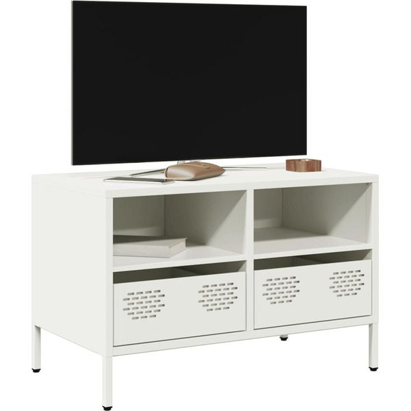 Maison Exclusive - Mobile Tv Bianco 68X39X43,5 Cm Acciaio Laminato A Freddo-image