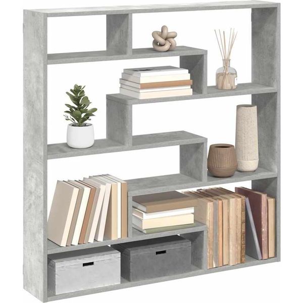 Maison Exclusive - Scaffale A Cubi 7 Scomparti Grigio Cemento Materiale Ligneo-image