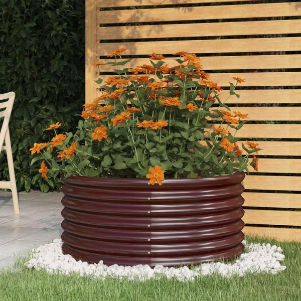 Maison Exclusive - Fioriera Da Giardino In Acciaio Zincato 80 X 80 X 36 Cm Marrone-image